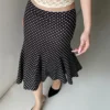 Women's Midi Skirts Dot Print Low Waist Skirts
